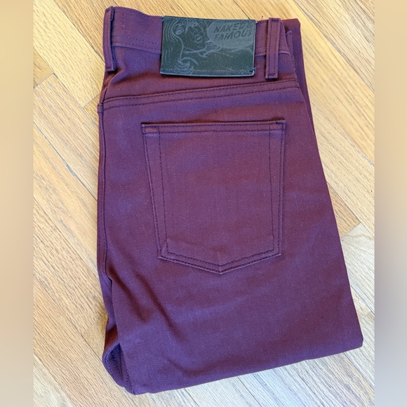 Naked & Famous Pomegranate Selvedge 14oz Weird Guy NWOT - Picture 4 of 8